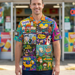 90s Cartoon Club Hawaiian Shirt - Personalized Gifts 02NAQN250626-Homacus