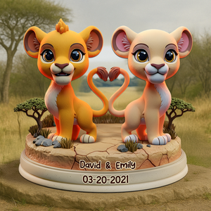 Lion Couple Acrylic Plaque - Personalized Gifts For Couple 04TOPU190625-Homacus