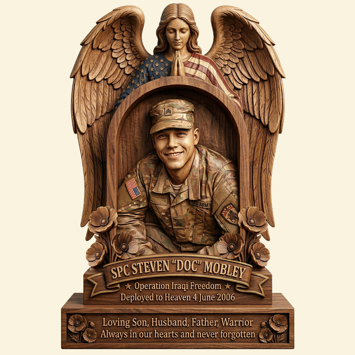 Custom Photo Military Hero Memorial Plaque, Keepsake To Remember A Veteran 02qhtn250326-Homacus