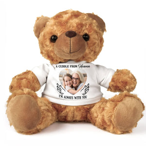 Custom Photo Gifts For Kids Bear With Shirt 03natn200225 A Cuddle From Heaven I'm Always With You-Homacus