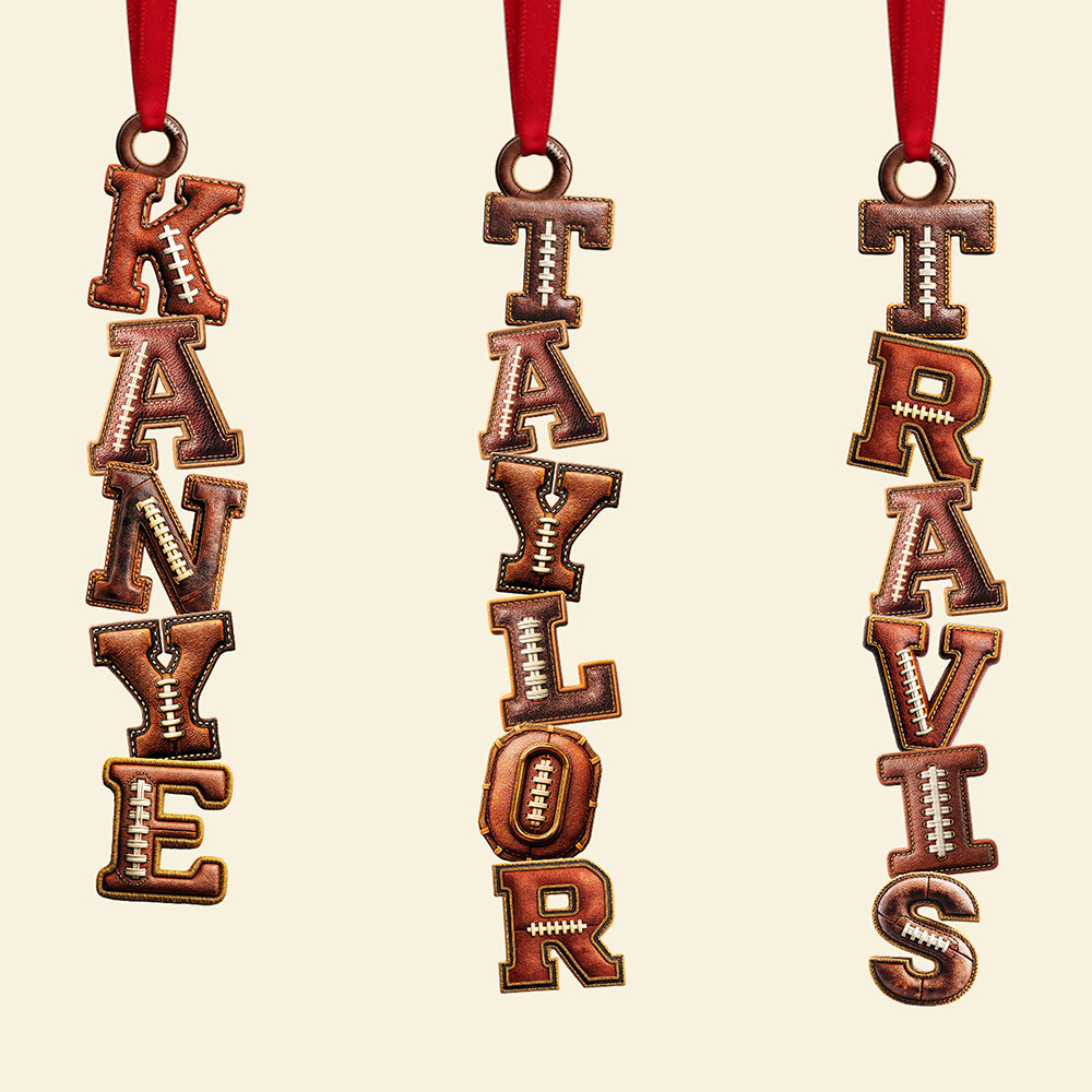 American Football Alphabet Acrylic Ornament, Personalized Christmas Gifts 02huta251025-Homacus