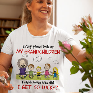 Personalized Gifts For Grandma, Cute Cartoon Holding Hands Shirt 05PGQN150724HH-Homacus