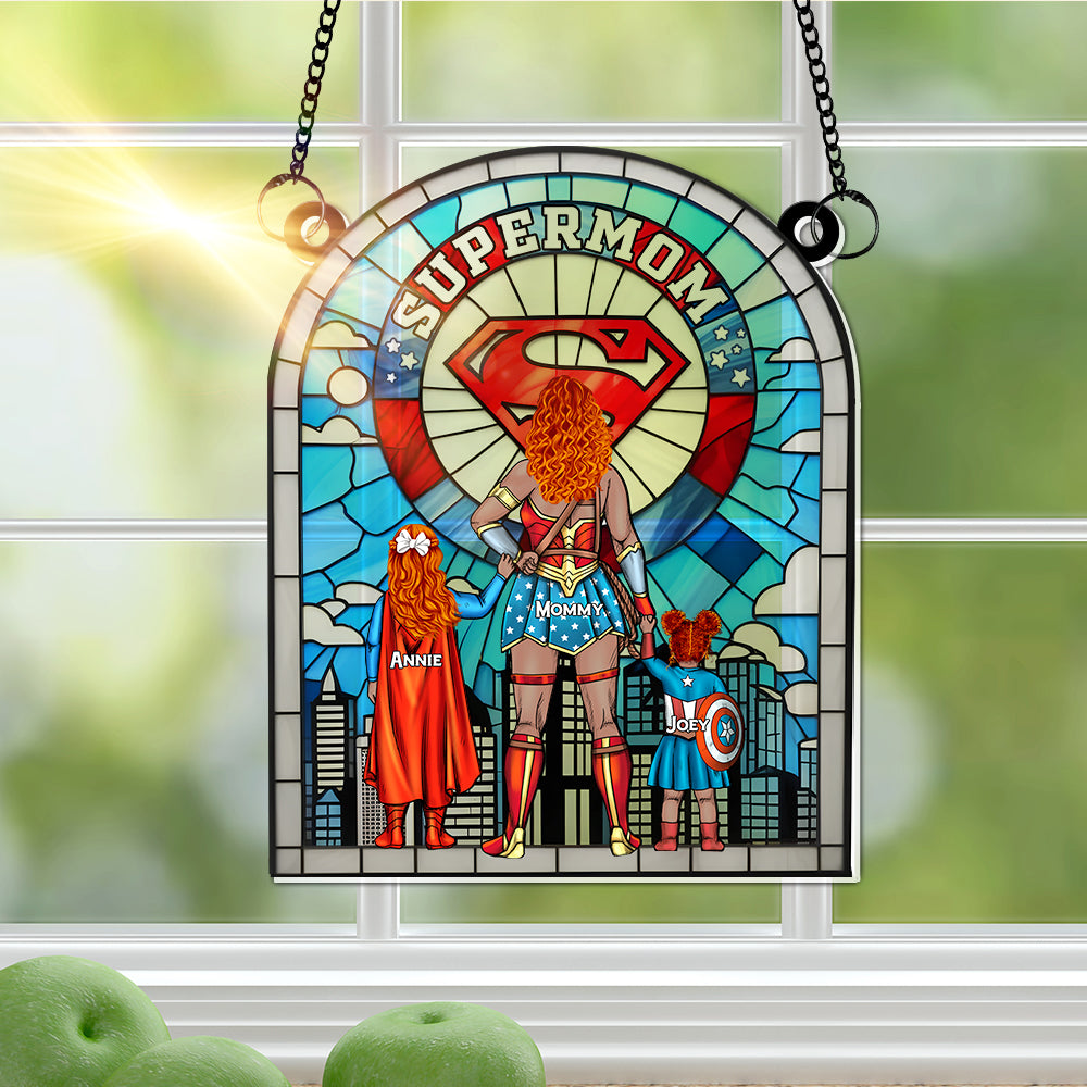 Personalized Gift For Mom Suncatcher, Strong Mom 02QHLU080325PA-Homacus