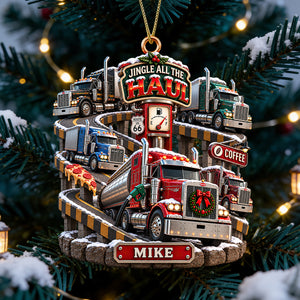 Christmas Trucking Life Acrylic Ornament - Personalized Gifts For Truckers 07hadt290926