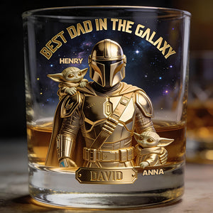 Great Space Dad Round Glass - Personalized Gifts For Dads 02PGDT040526-Homacus