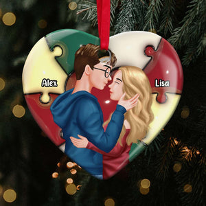 Personalized Gifts For Couple Heart Ceramic Ornament 04OHMH301024PA-Homacus