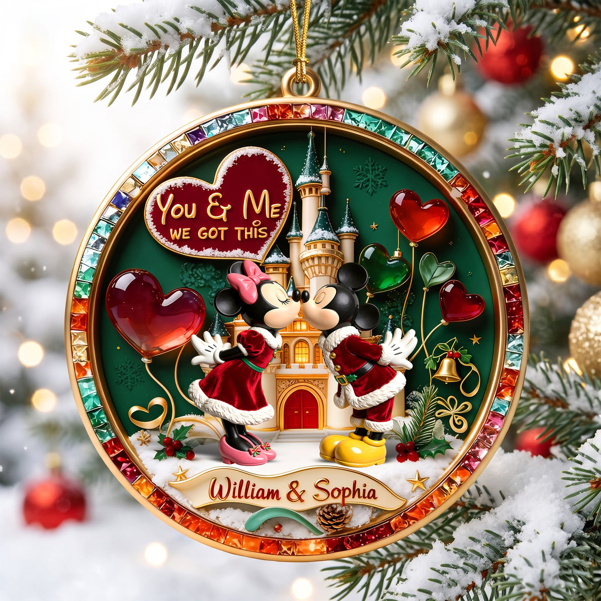 Kissing Couple Christmas Ornament - Personalized Gifts For Couple 03toqn080926-Homacus