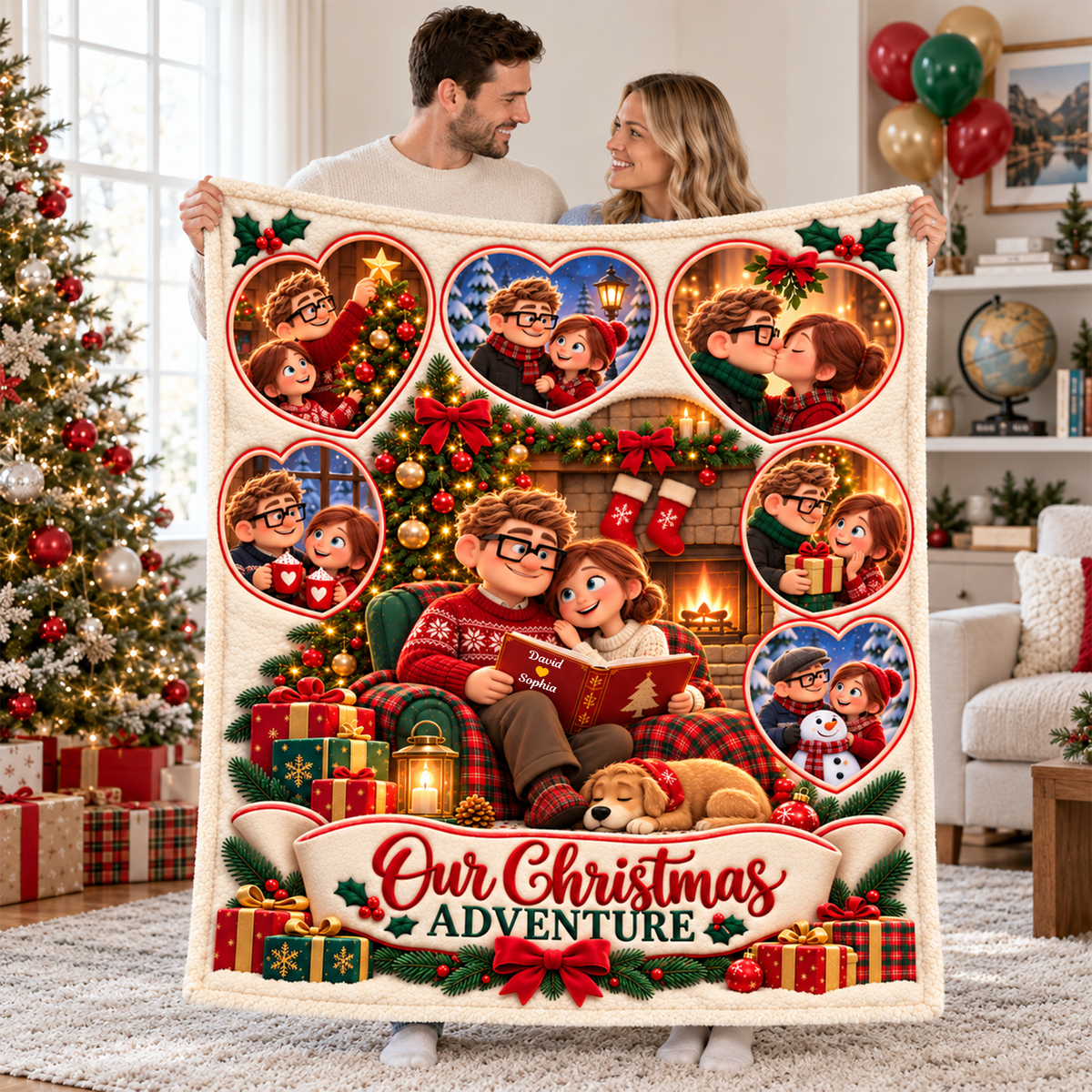 Our Christmas Adventure Blanket - Personalized Gifts For Couple 02toqn131026-Homacus