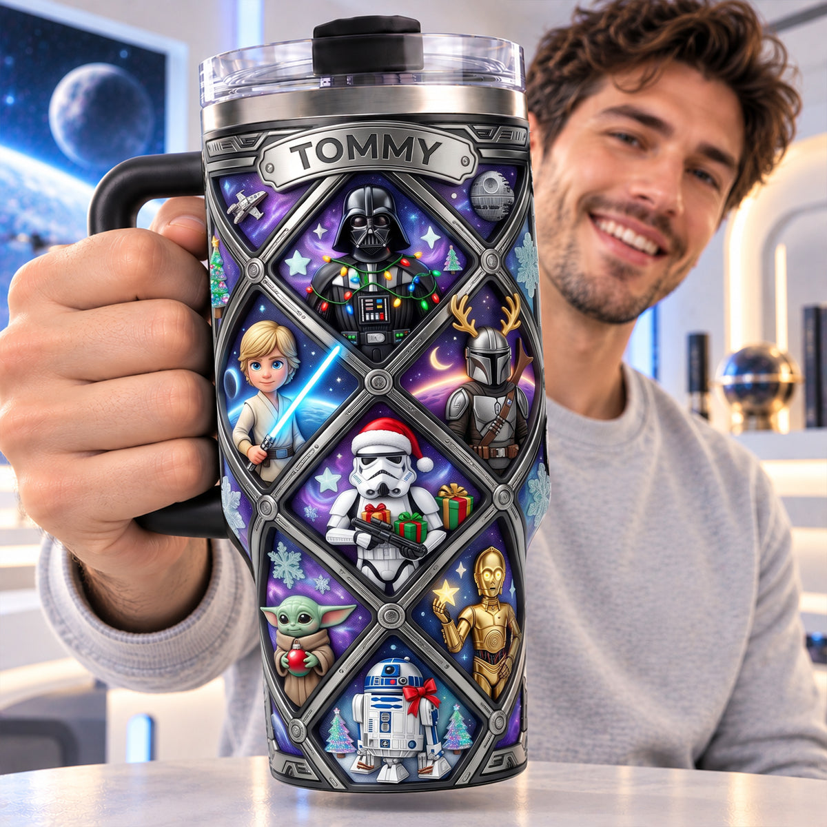 Cosmic Character Christmas Tumbler - Personalized Gifts 05palu241026-Homacus
