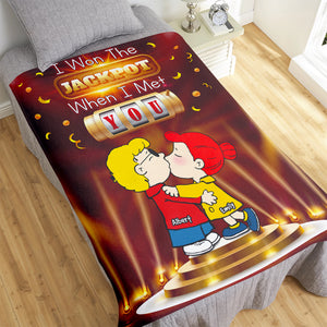 Personalized Gift For Couples Blanket I Won The Jackpot When I Met You 01TOQN301124HG-Homacus