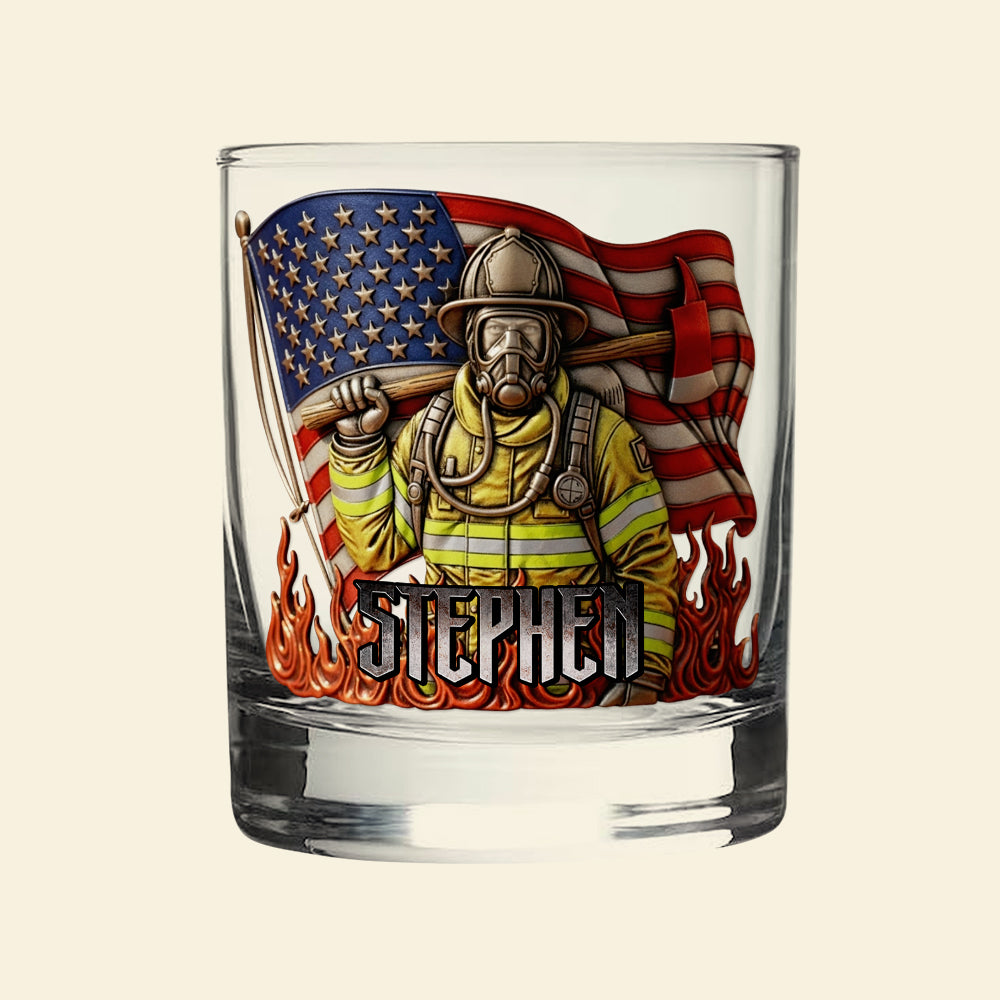 Blaze of Honor Whiskey Glass, Personalized Gifts For Firefighter 02TODT070825-Homacus
