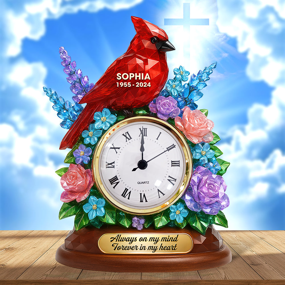 Memorial Desk Clock Plaque - Personalized Gifts For Heaven 05naqn280525-Homacus