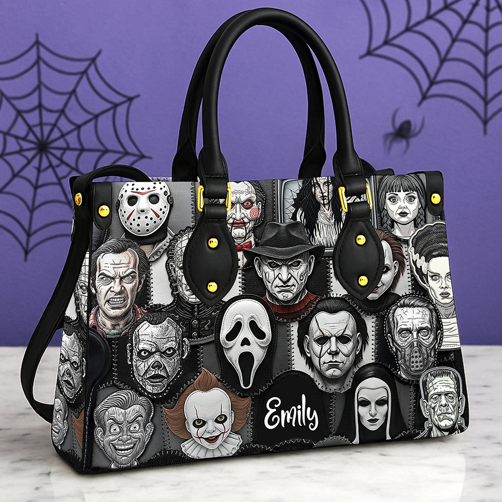 Horror Patches Leather Bag, Personalized Gifts For Horror Movie Fans 02qhqn080825-Homacus