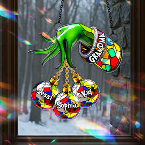 Green Christmas Bauble Suncatcher - Personalized Gifts For Grandma 08TGLU140825-Homacus