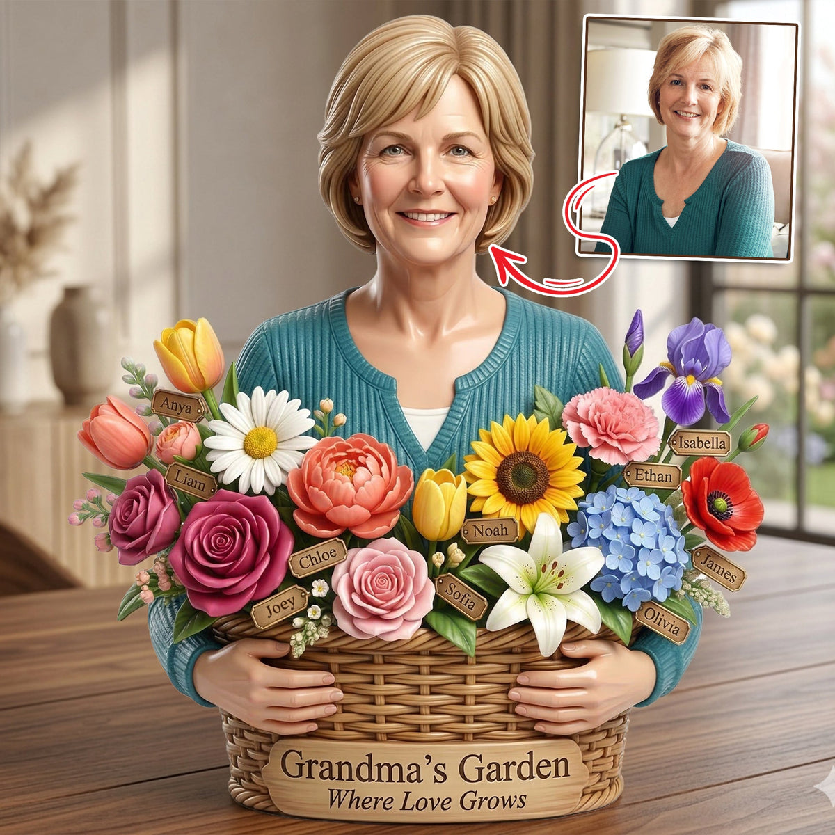 Mom's Garden Where Love Grows Acrylic Plaque - Custom Photo Gifts For Mom 07NALU200326-Homacus