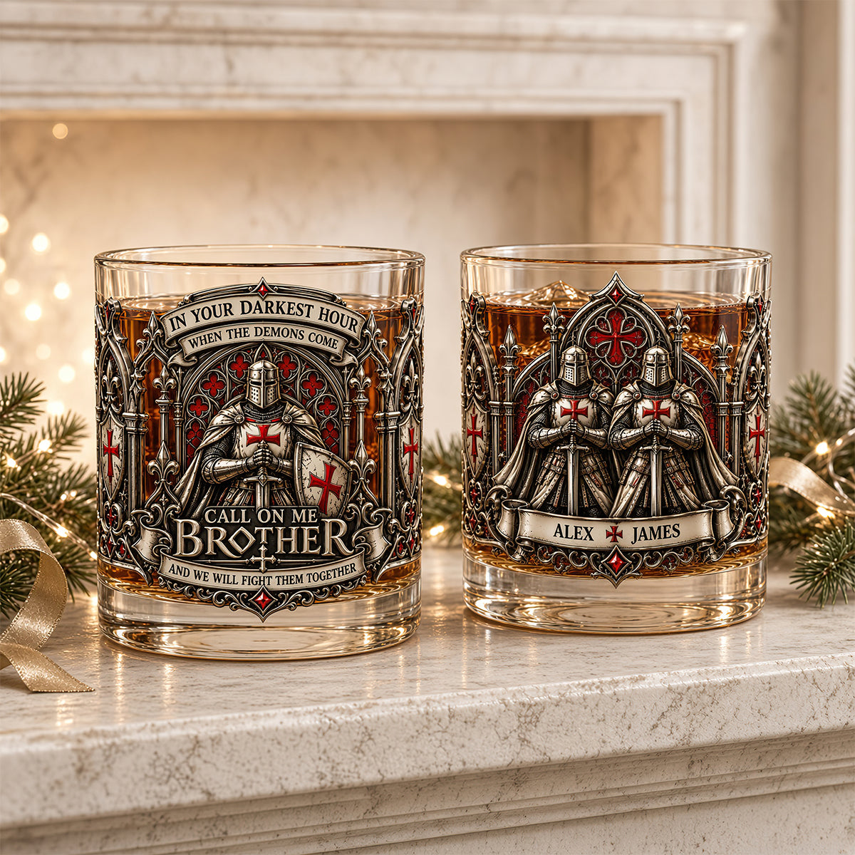 Knight Brother Drinking Glass - Personalized Gifts For Brothers 02padt231026