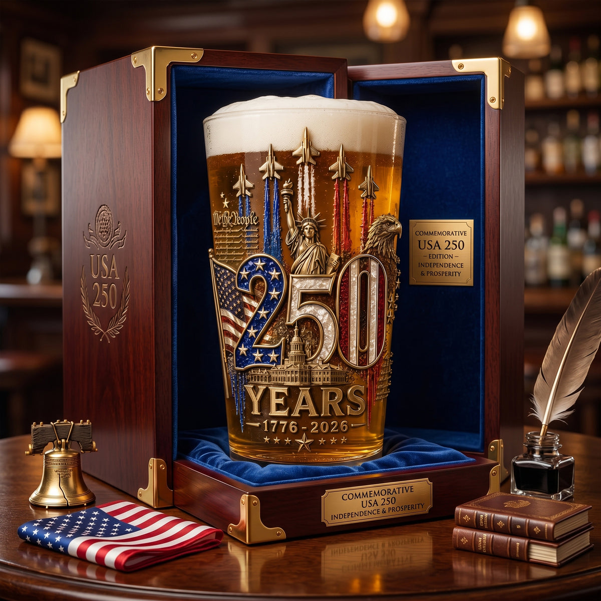 America 250th Anniversary Beer Glass - Personalized Gifts For Patriotic 05palu270526-Homacus