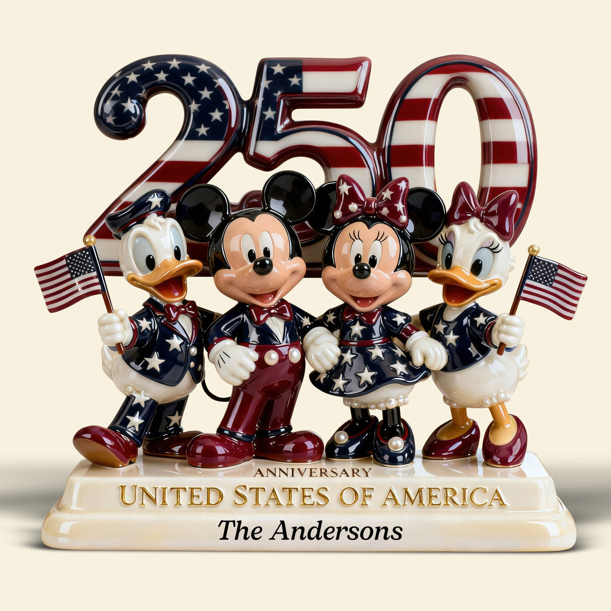 250th Anniversary Patriotic Family Acrylic Plaque - Personalized Gifts For Family 01PGQN100226-Homacus