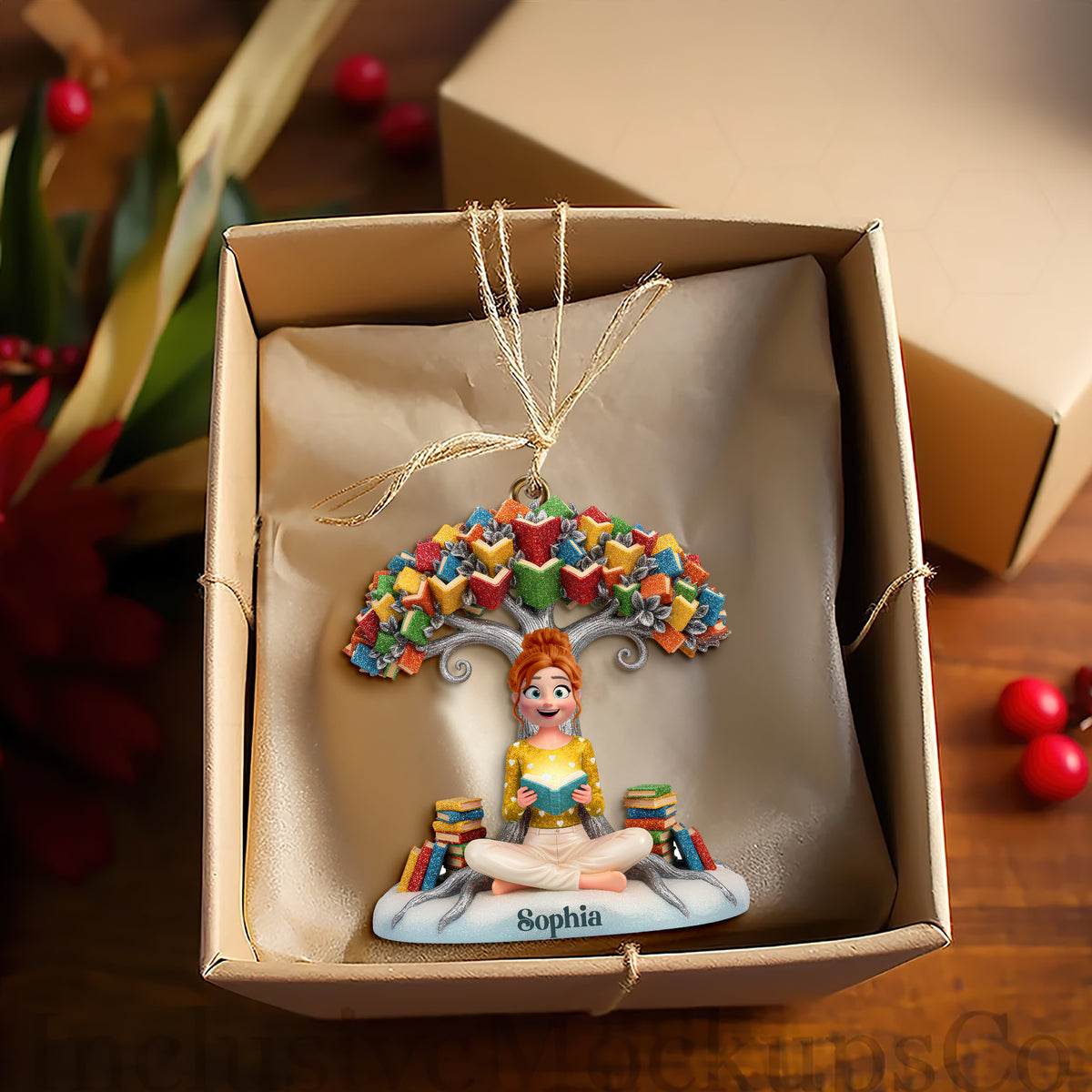 Book Tree Christmas Ornament Personalized Gifts For Book Lovers 01NALU061025-Homacus