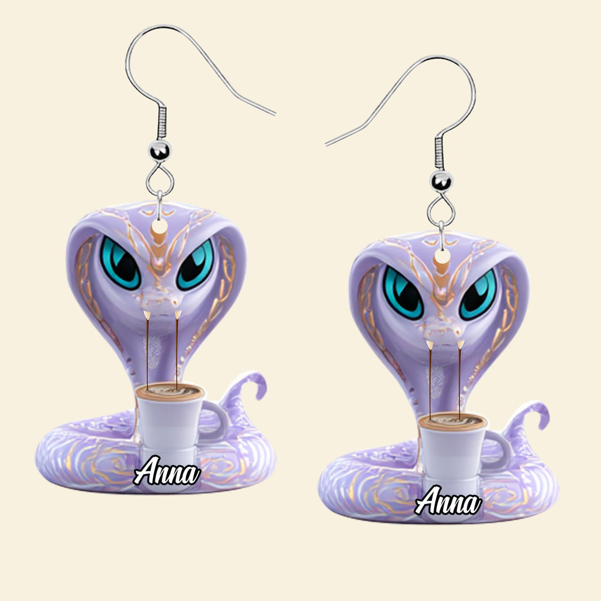 Slaying Snake Personalized Acrylic Earrings 02tgtn140625-Homacus