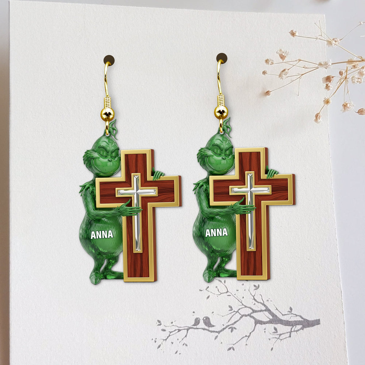Green Monster Personalized Gifts For Jesus Lovers Acrylic Earrings 01natn120725-Homacus