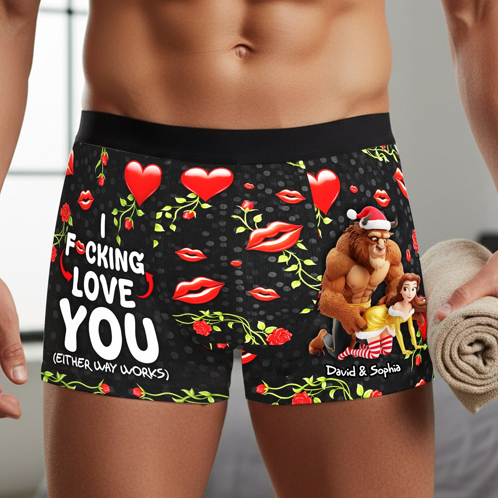 Naughty Couple Men's Boxers - Personalized Gifts For Him 03nalu180925-Homacus