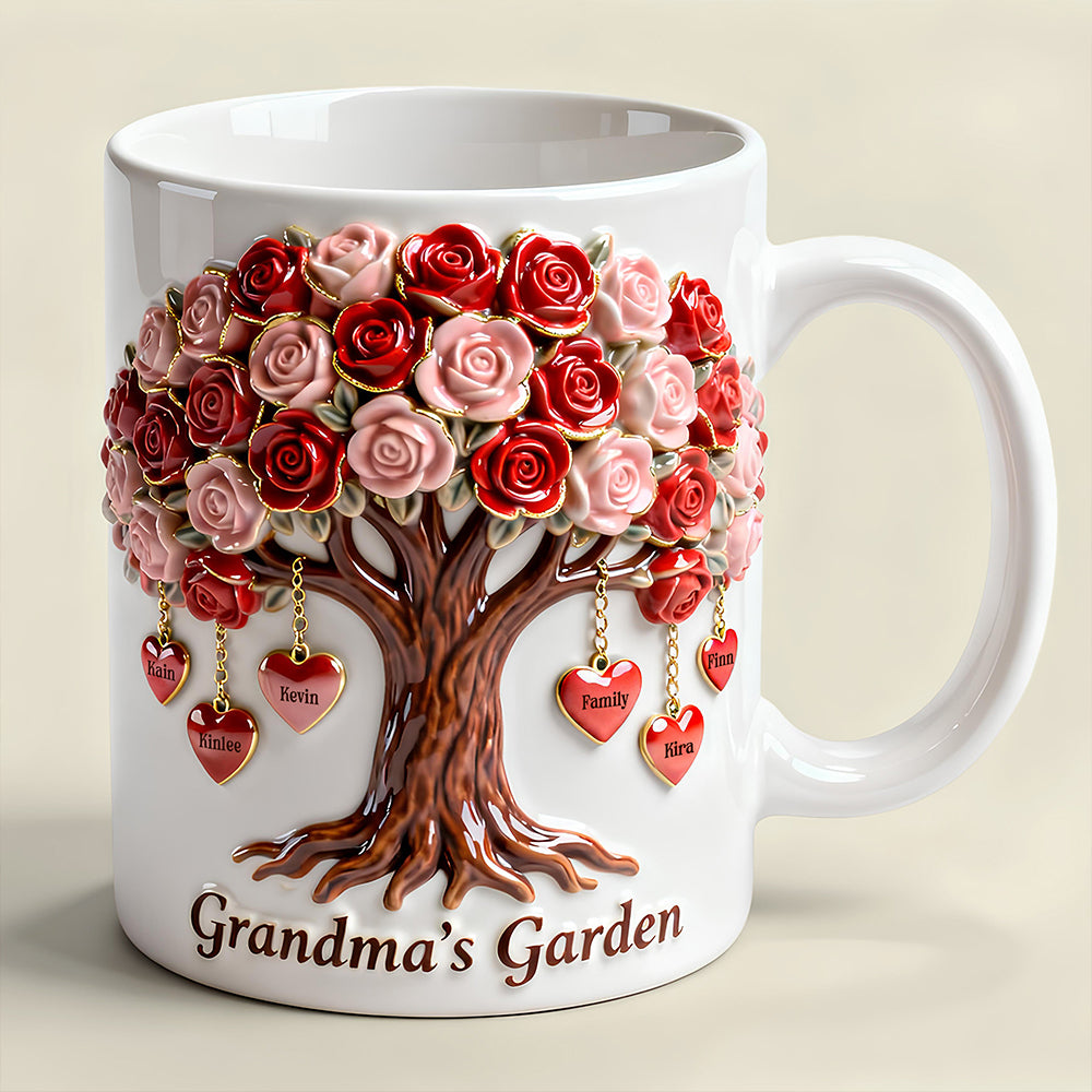 Family Heart Coffee Mug - Personalized Gifts For Grandma 04OHDT311225-Homacus