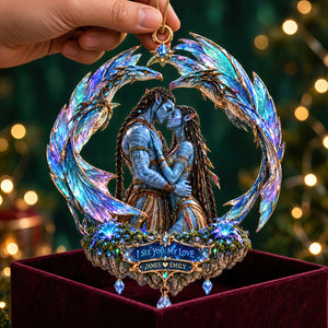 Blue Alien Couple Christmas Ornament - Personalized Gift For Christmas 06HADT300926