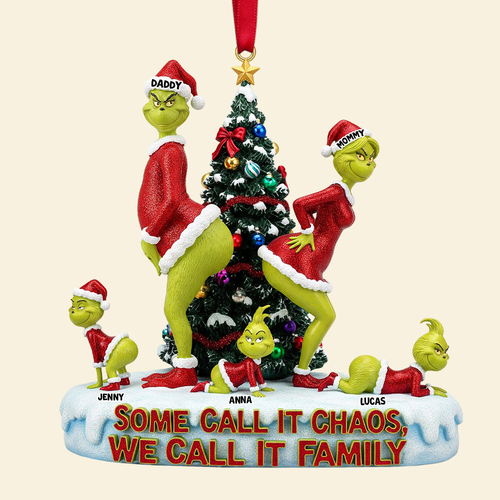 Funny Green Monster Family Personalized Gifts For Family Christmas Ornament 05natn180925-Homacus