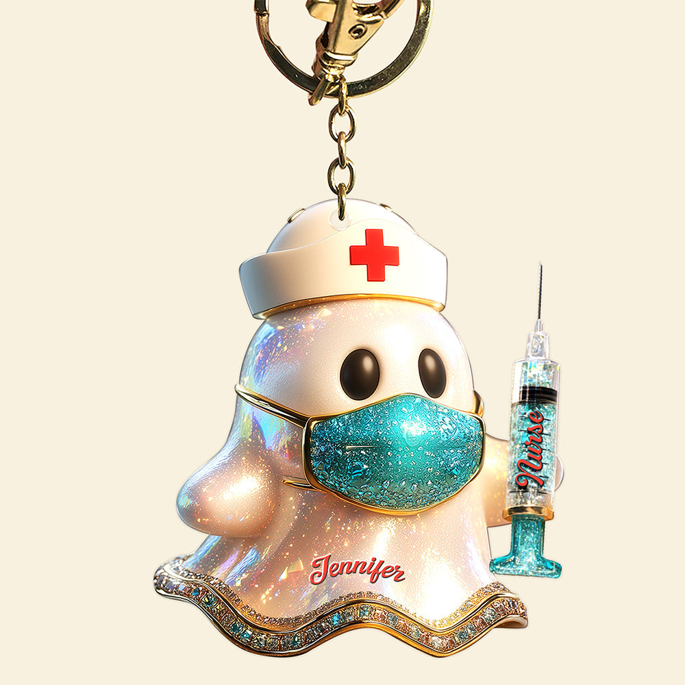 Nurse Ghost Keychain - Personalized Gifts For Nurse 03tgqn180825-Homacus