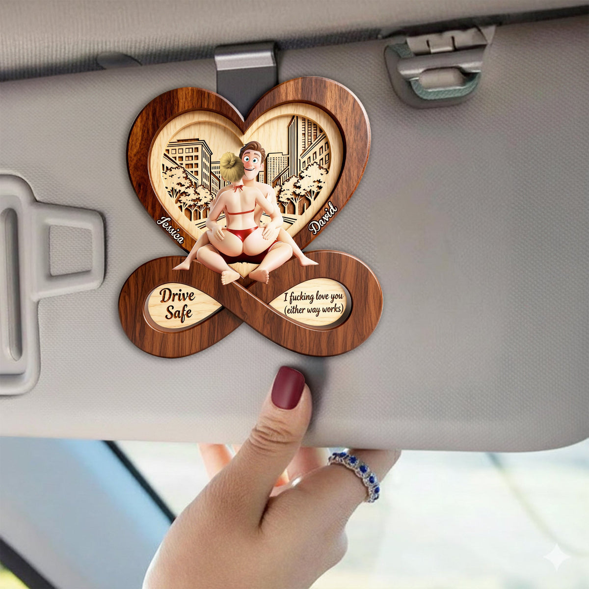 Heartfelt Drive Safe Couple Car Visor Clip - Personalized Gifts For Couples 05OHLU181225-Homacus