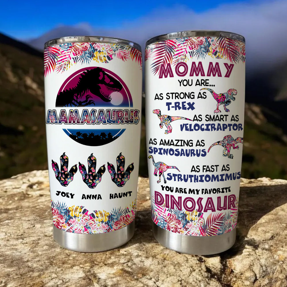 Dinosaur Mom Tumbler - Personalized Gift For Mom 03OHLU210325-Homacus