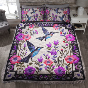 Birds and Flowers Quilt Bed Set 03qnqn301024-Homacus