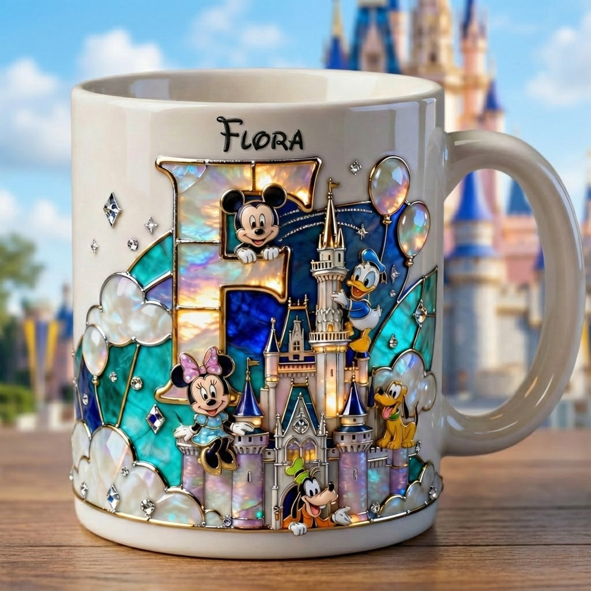 Shimmering Fairytale Alphabet Initial Letter Mug, Personalized Gifts 04qhtn140126-Homacus