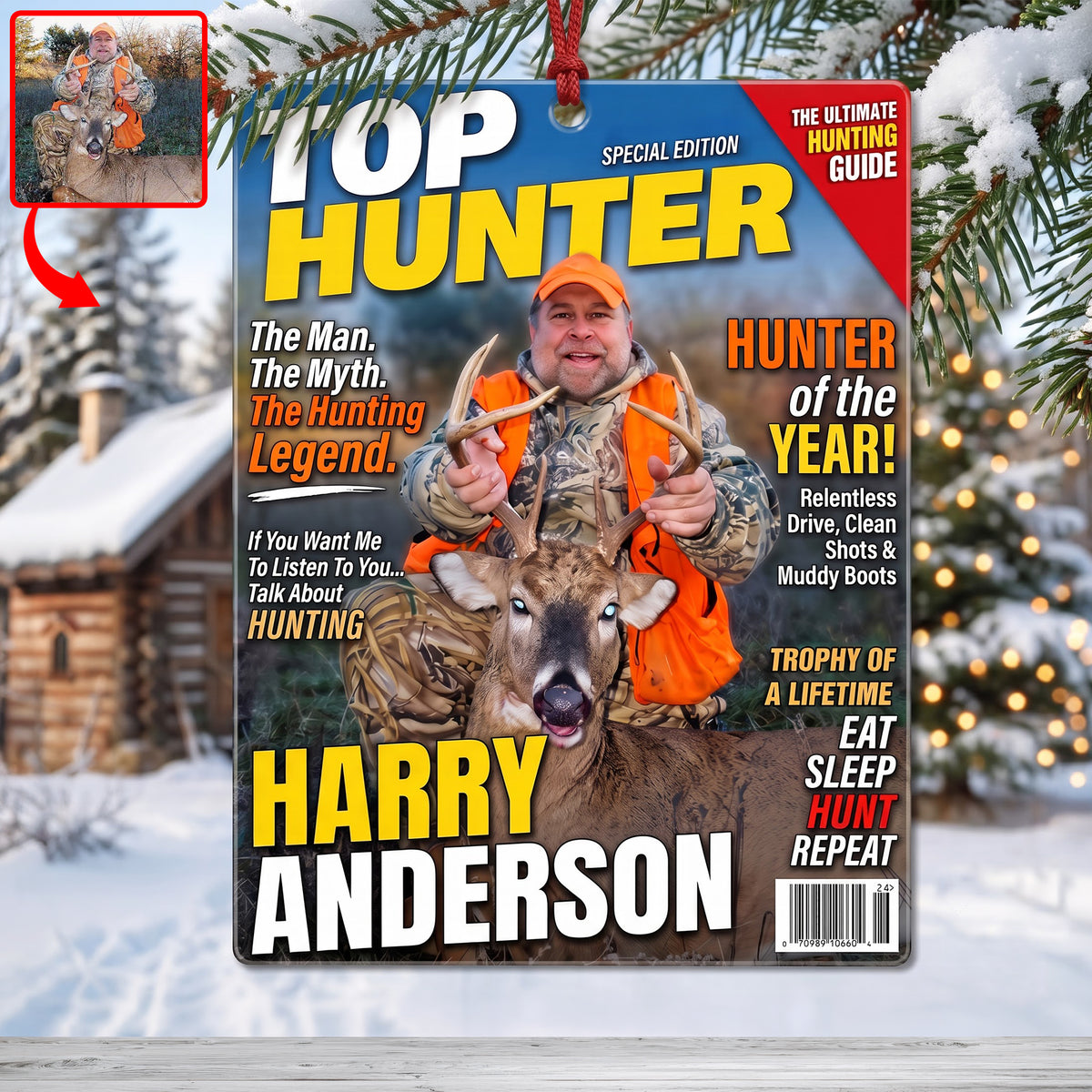 Custom Photo Gifts For Hunting Lovers Christmas Ornament 05huqn040926