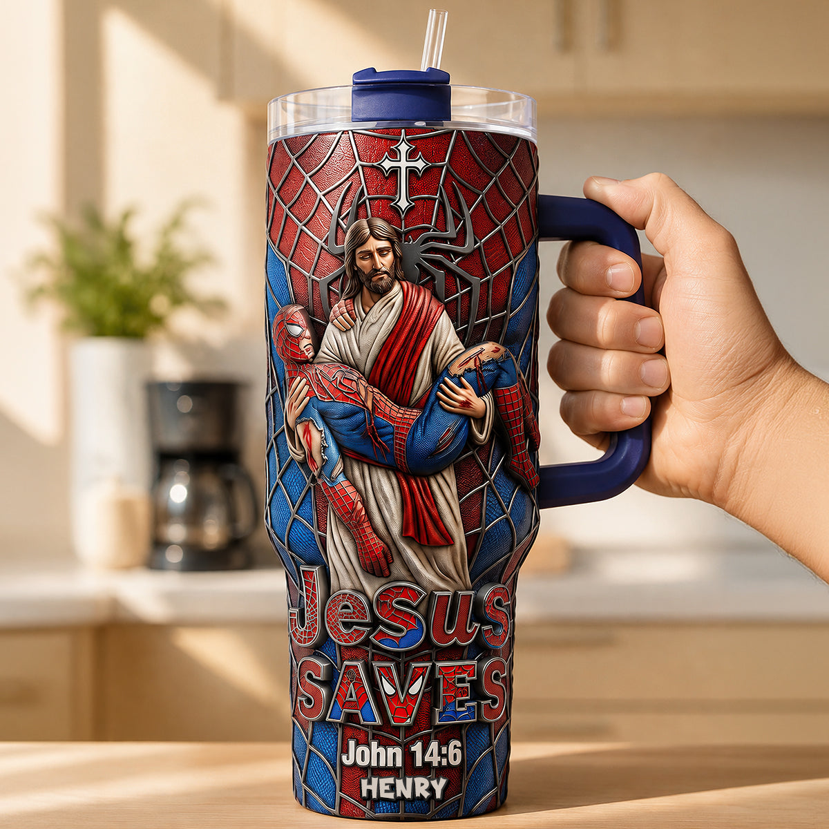 Saved By Grace 40oz Tumbler - Personalized Gifts For Christians 01HUDT050826
