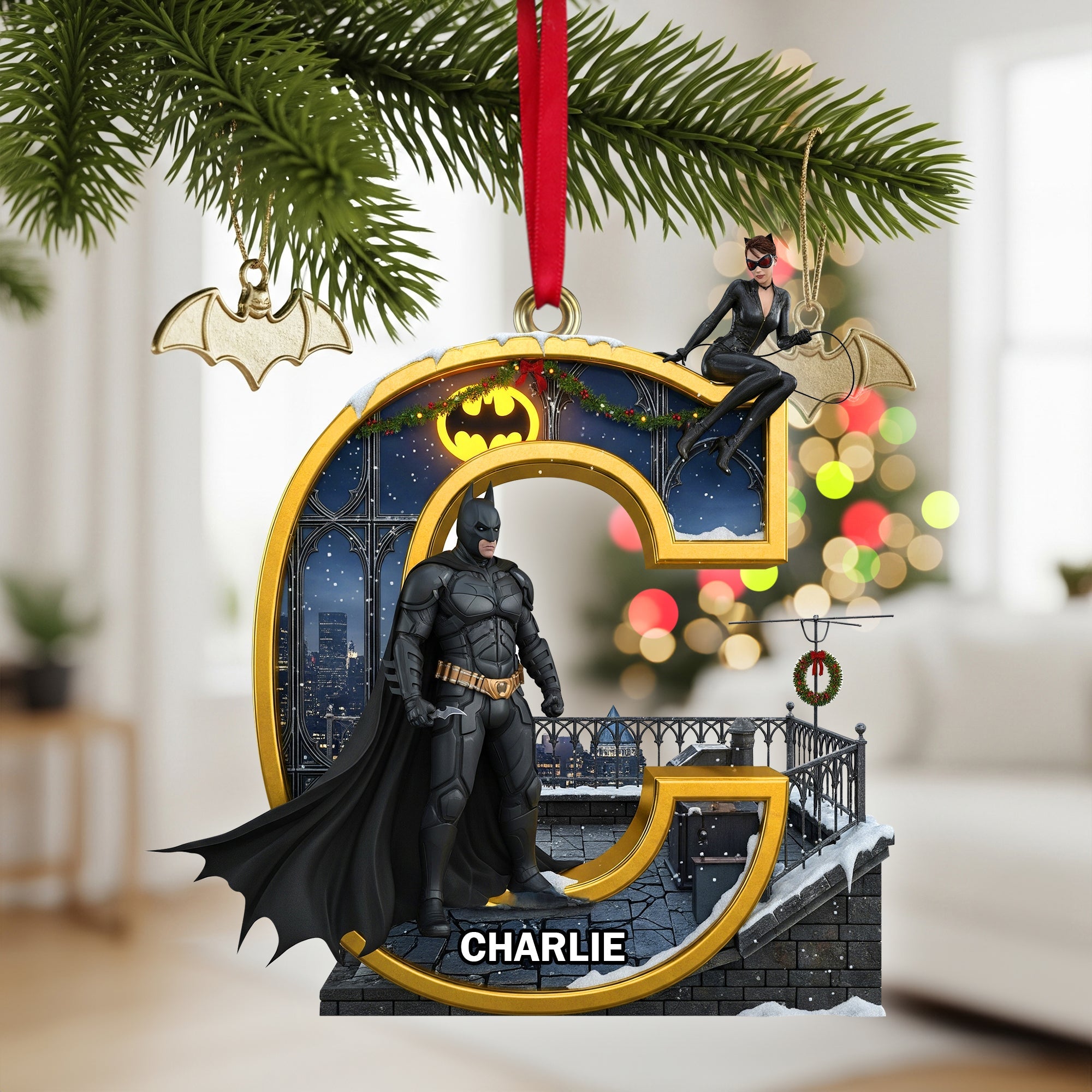 Shadow Wing Initials Christmas Ornament - Personalized Gifts For Fans 03OHLU050925-Homacus