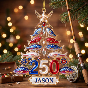 Fishing 250th USA  Anniversary Ornament - Personalized Gifts For Christmas 04pgqn220826