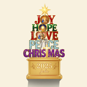 Joy Hope Love Peace Christmas Acrylic Plaque Personalized Gifts for Christians 01HYTA111025-Homacus