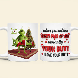 Naughty Green Monster Personalized Gifts For Couple Christmas Coffee Mug 03natn120925