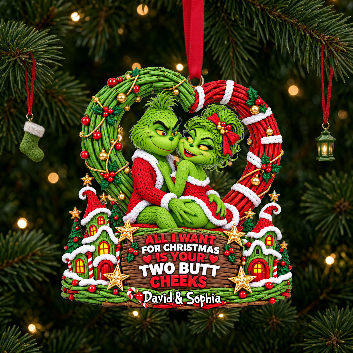Playful Couple Acrylic Ornament - Personalized Gifts For Couple 02ohlu01102026