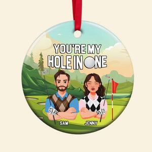 Personalized Christmas Gifts For Golf Couple Ceramic Ornament 02TOMH301024PA-Homacus