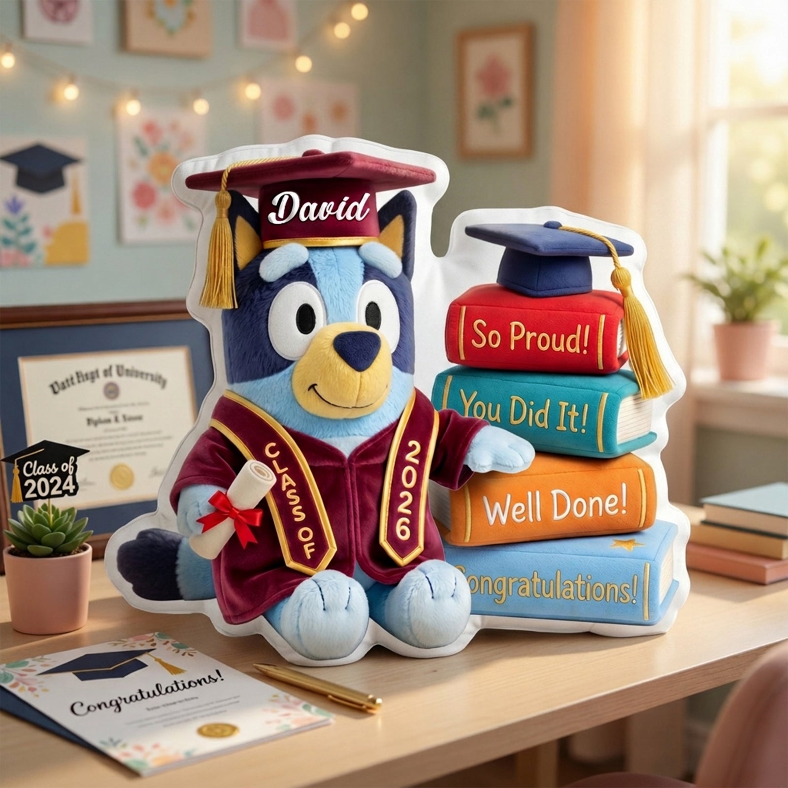 Congrats Graduate Shaped Pillow - Personalized Gift For Graduation 01PALU130526-Homacus
