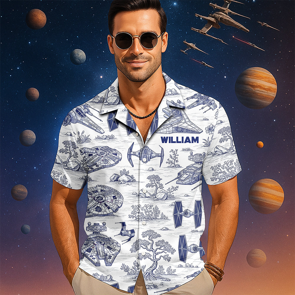 Galactic Toile Hawaiian Shirt - Personalized Gifts For Galaxy Lovers 02naqn040725-Homacus