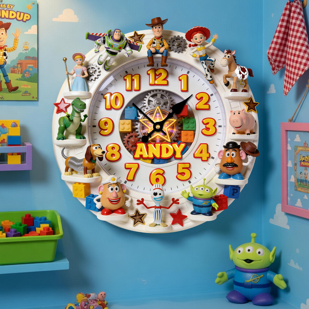 Adorable Characters Hanging Wall Clock - Personalized Gifts 02nalu140326-Homacus