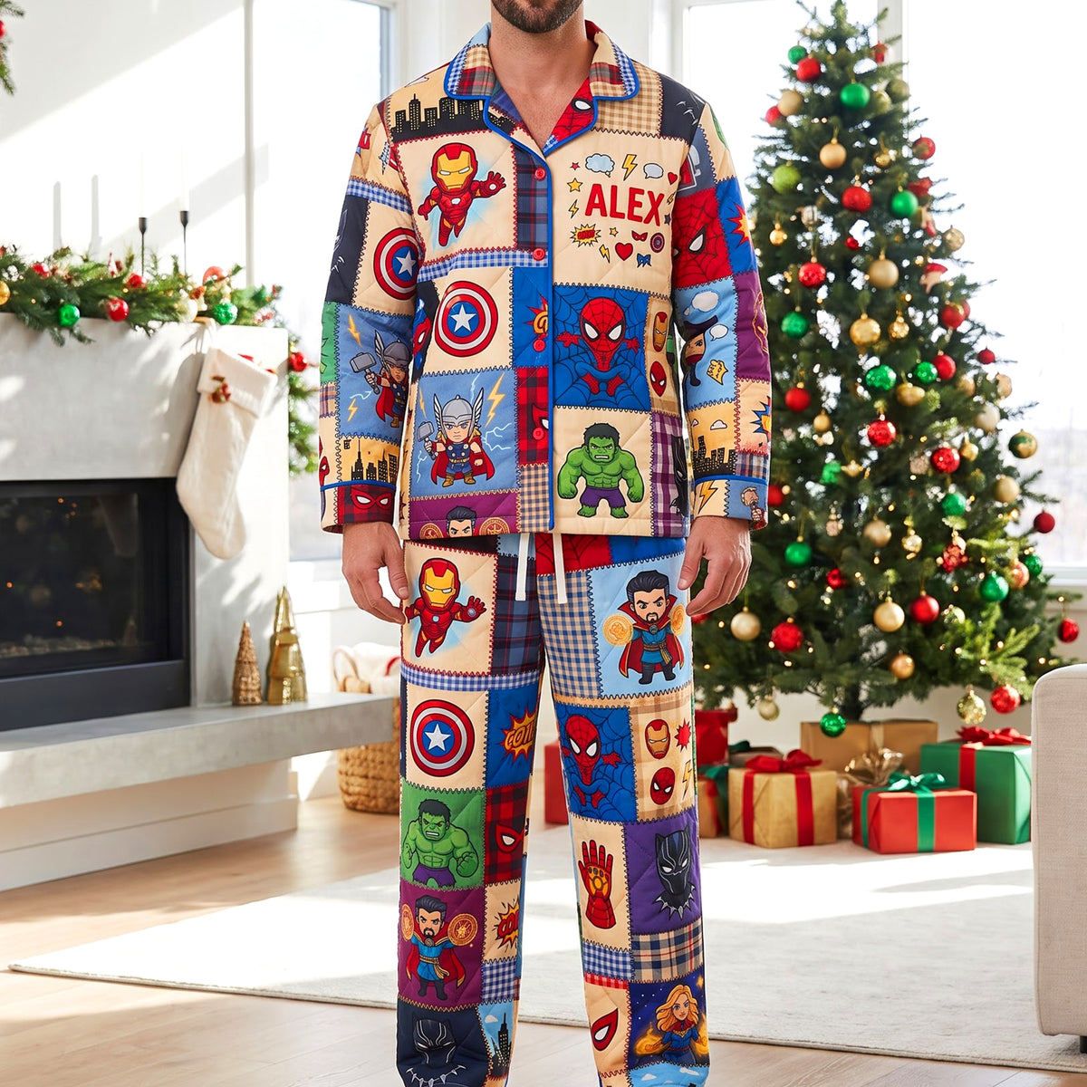 Power Team Family Button Up Pajama Set - Personalized Gifts 05NAQN270826