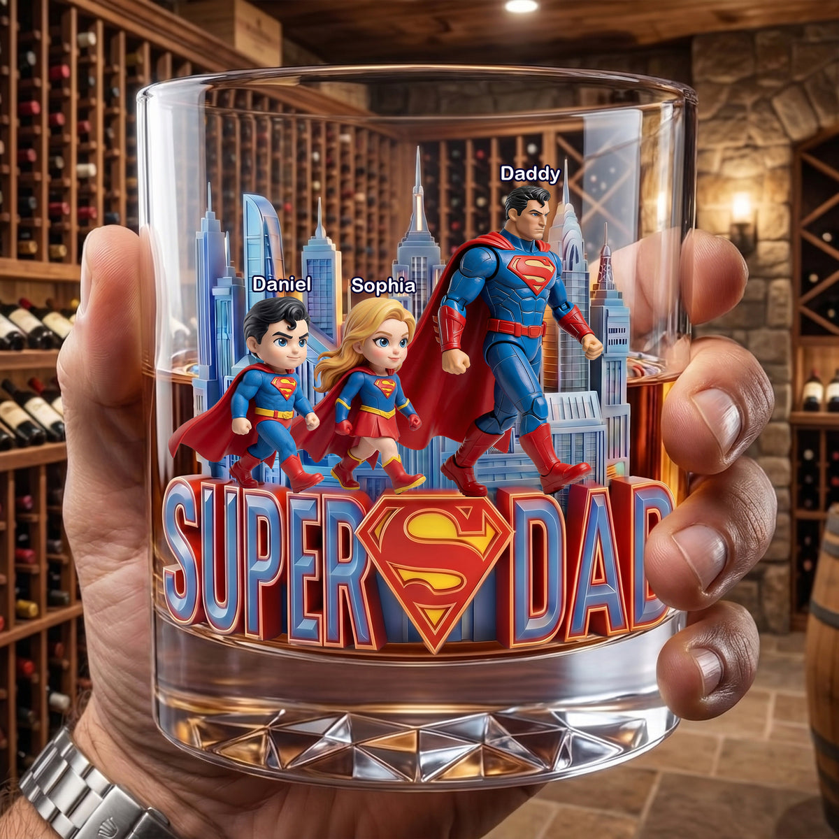 Fearless Guardian Dad and Kids Drinking Glass - Personalized Gifts For Dads 04ohlu190526-Homacus