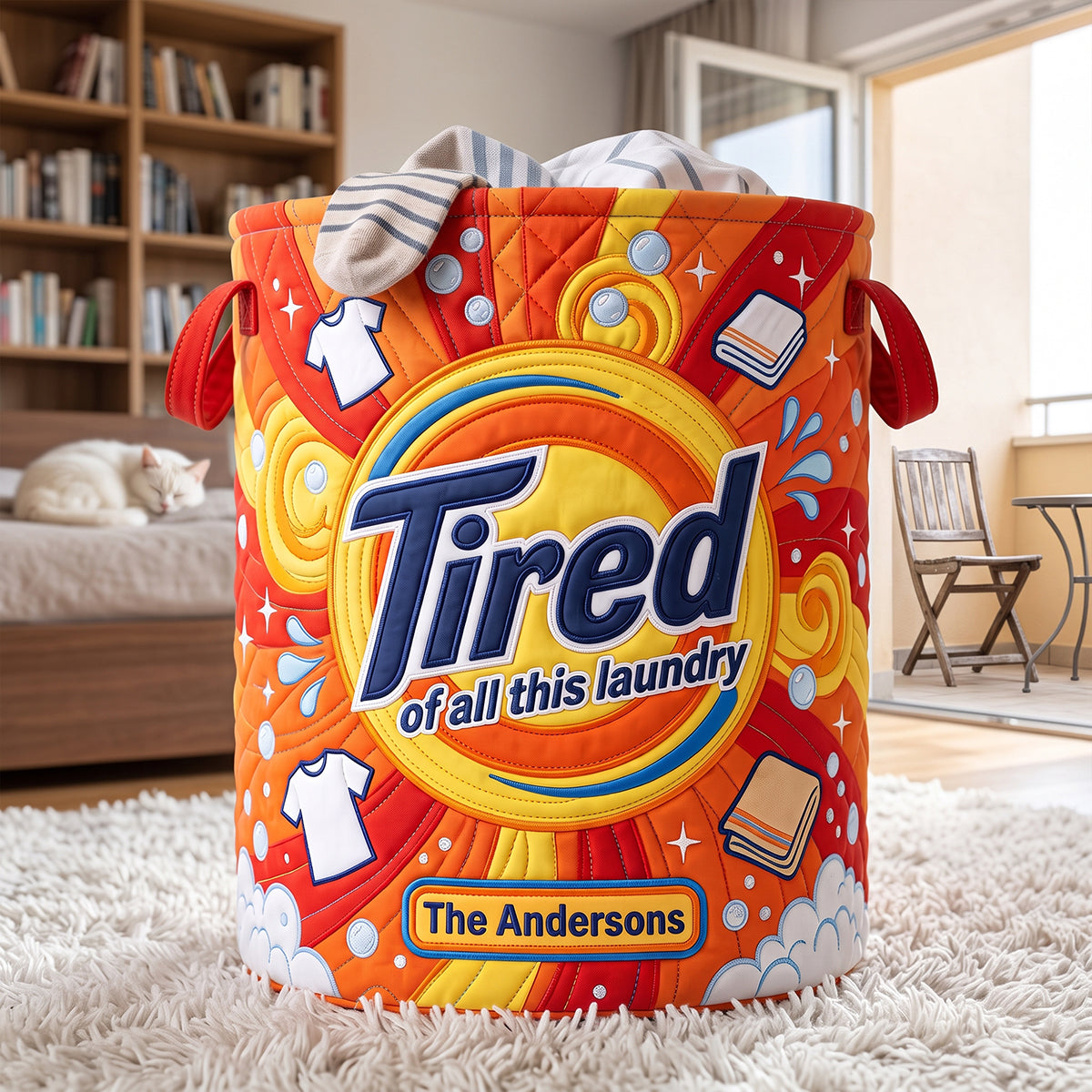 Tired Of All The Laundry Quilted Laudry Basket - Personalized Gifts For Family 01huta140726-Homacus
