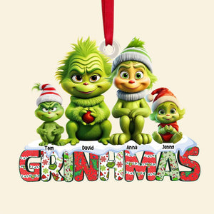 Personalized Gifts For Family, Green Monsters Family Acrylic Ornament 04OHTN211124-Homacus