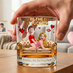 Naughty Couple Round Glass - Personalized Gifts For Couple Drinking Glass 02NAQN240126-Homacus
